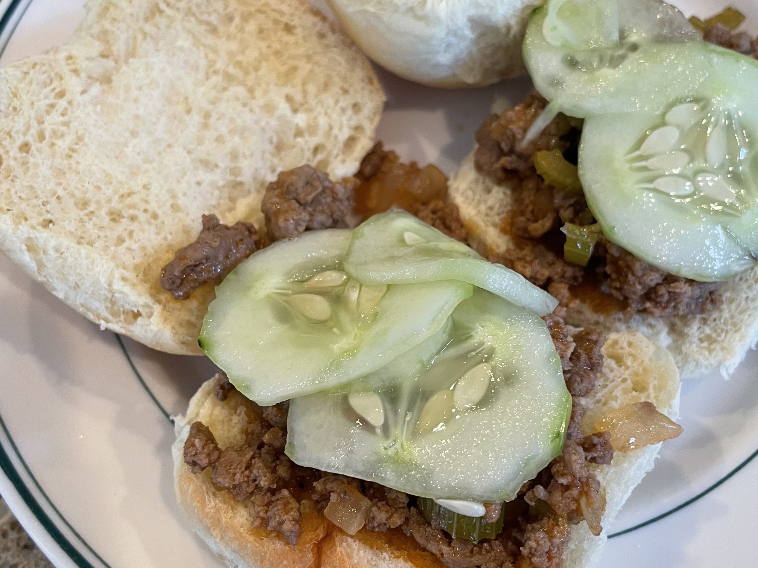 Camden Forward School spring 2023, week 2: Sloppy joes and quick plckled cucumbers
